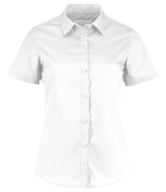 Kustom Kit Ladies Short Sleeve Tailored Poplin Shirt