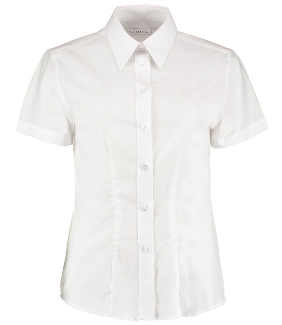 Kustom Kit Ladies Short Sleeve Tailored Workwear Oxford Shirt