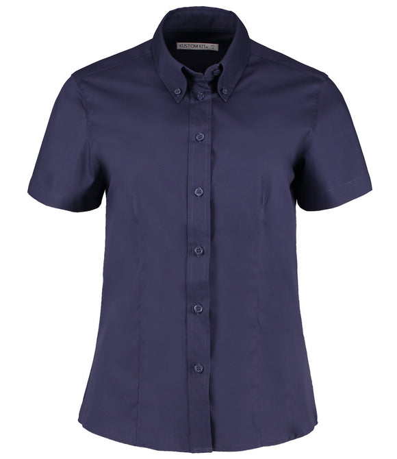 Kustom Kit Ladies Premium Short Sleeve Tailored Oxford Shirt