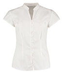 Kustom Kit Ladies Cap Sleeve V Neck Tailored Continental Blouse-4
