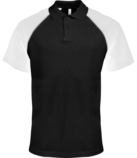Kariban Baseball Cotton Pique Polo Shirt