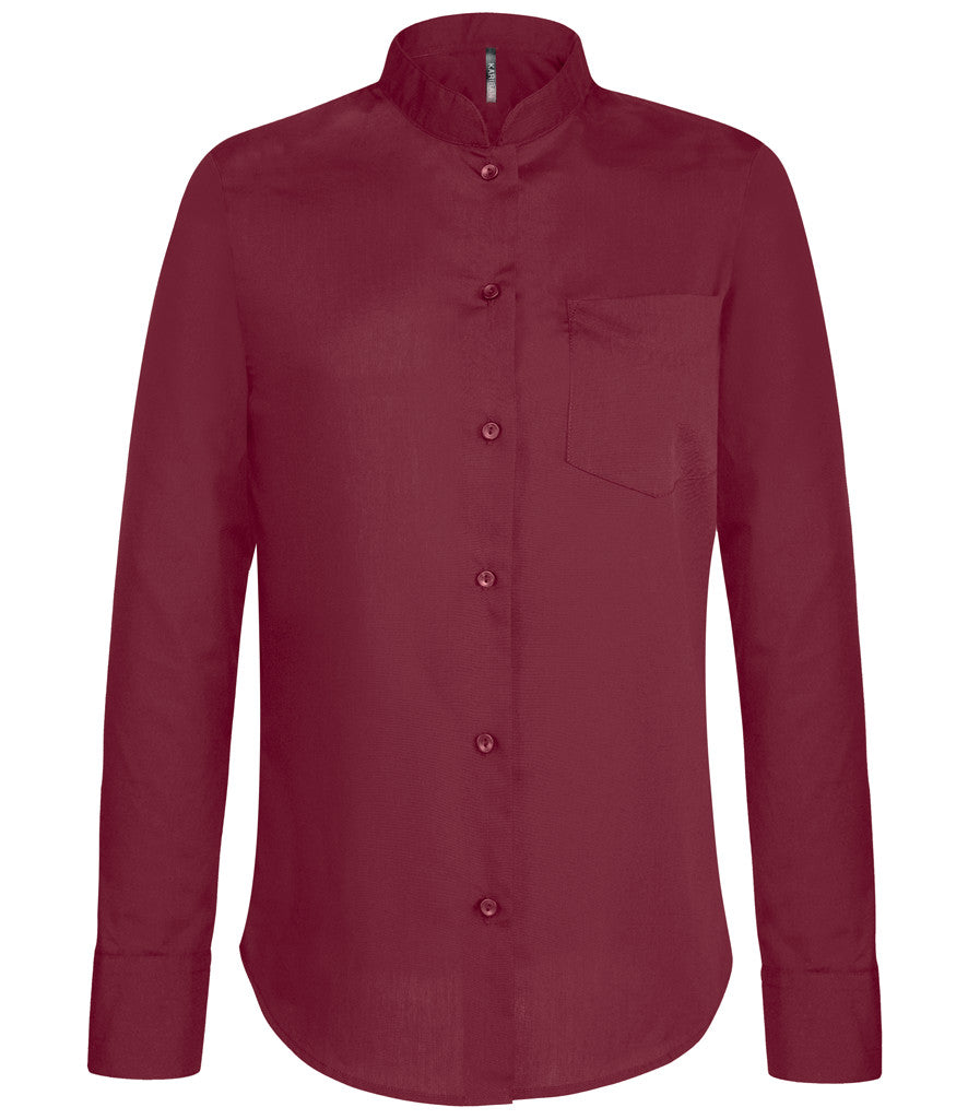 Kariban Ladies Long Sleeve Mandarin Collar Shirt
