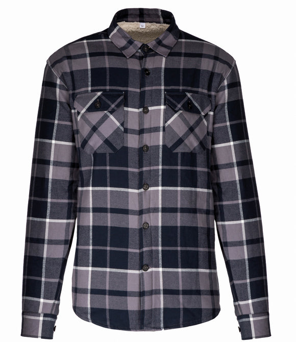 Kariban Sherpa Lined Checked Shirt Jacke