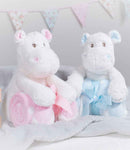 Mumbles Hippo with Printed Fleece Blanket-3
