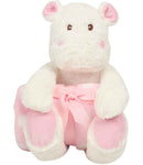 Mumbles Hippo with Printed Fleece Blanket-2