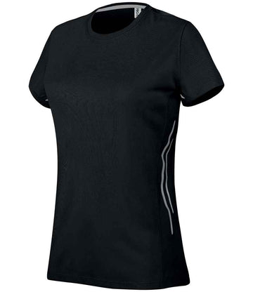 Proact Ladies Contrast Sports T-Shirt | Black/Silver