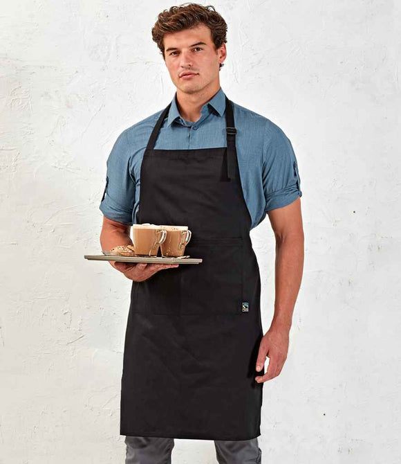 Premier Fairtrade Certified Organic Cotton Bib Apron | Black