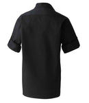 Premier Roll Sleeve Poplin Shirt | Black-3