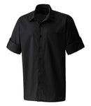 Premier Roll Sleeve Poplin Shirt | Black-1