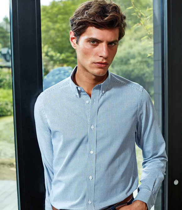Premier Long Sleeve Striped Oxford Shirt
