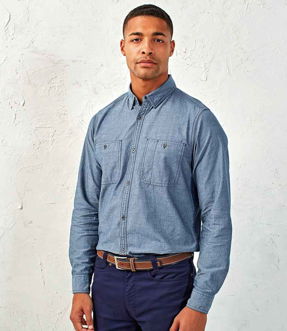 Premier Organic Fairtrade Certified Long Sleeve Chambray Shirt