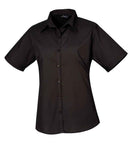 Premier Ladies Short Sleeve Poplin Blouse-1