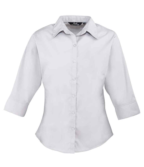 Premier Ladies 3/4 Sleeve Poplin Blouse