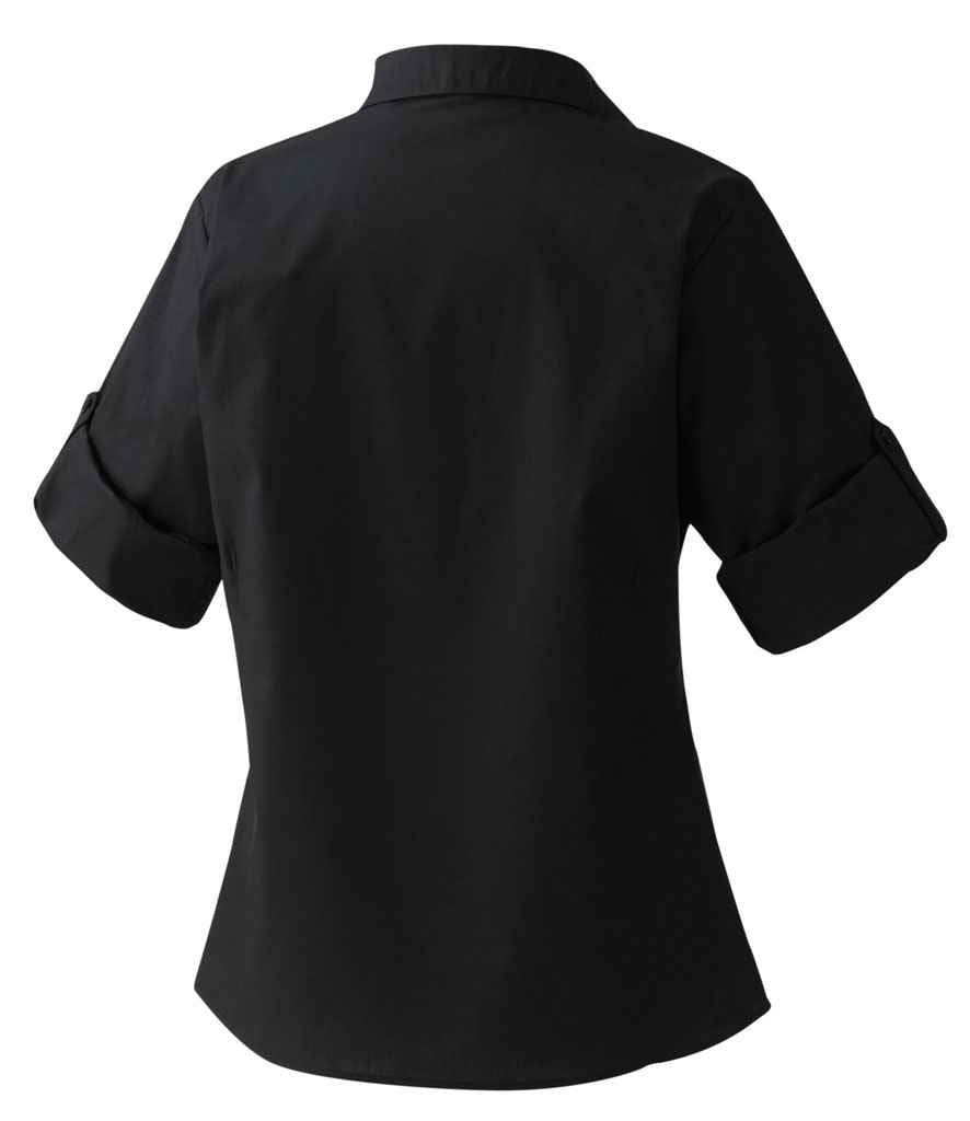 Premier Ladies Roll Sleeve Poplin Blouse