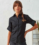 Premier Ladies Roll Sleeve Poplin Blouse-2