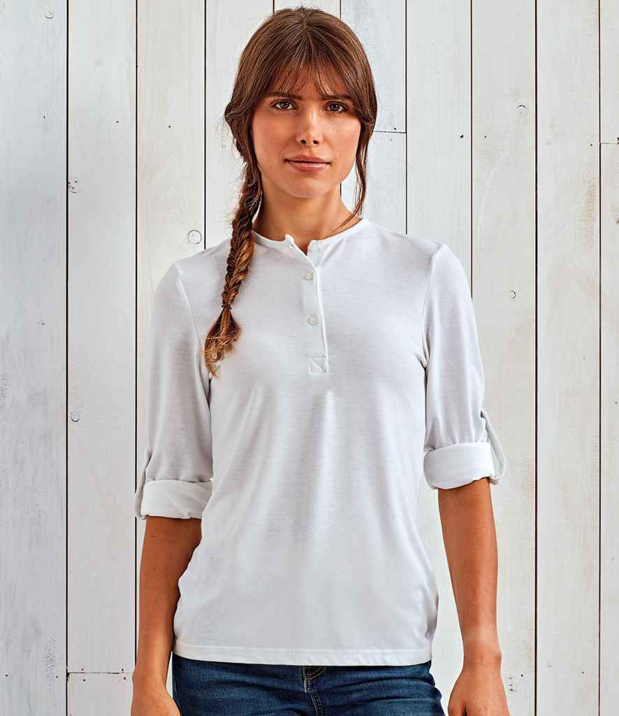 Premier Ladies Long John Roll Sleeve T-Shirt