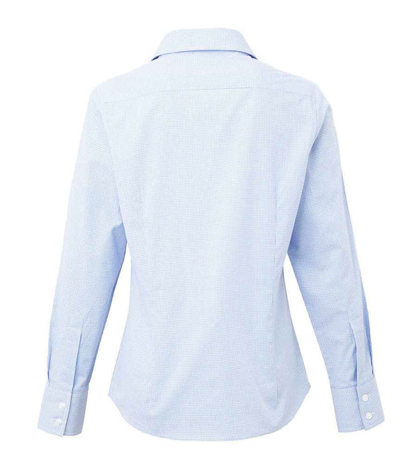 Premier Ladies Gingham Long Sleeve Shirt