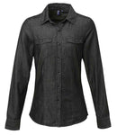 Premier Ladies Jeans Stitch Denim Shirt-1