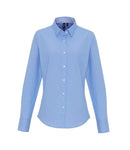 Premier Ladies Long Sleeve Striped Oxford Shirt-10