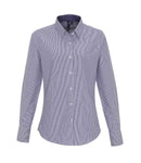 Premier Ladies Long Sleeve Striped Oxford Shirt-4