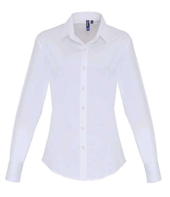 Premier Ladies Long Sleeve Stretch Fit Poplin Shirt