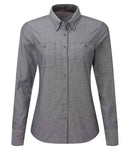 Premier Ladies Organic Fairtrade Certified Long Sleeve Chambray Shirt-5