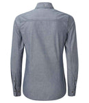 Premier Ladies Organic Fairtrade Certified Long Sleeve Chambray Shirt-3