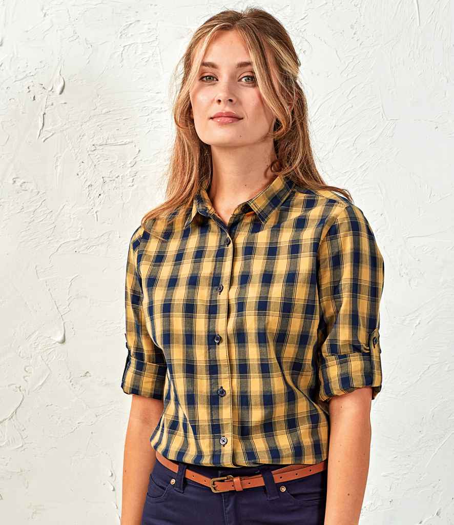 Premier Ladies Mulligan Check Long Sleeve Shirt