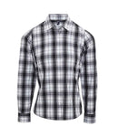 Premier Ladies Ginmill Check Long Sleeve Shirt | Black/White-1