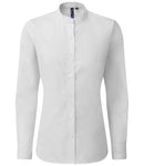 Premier Ladies Banded Collar Grandad Shirt | White-1