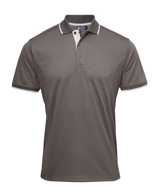 Premier Contrast Coolchecker Pique Polo Shirt