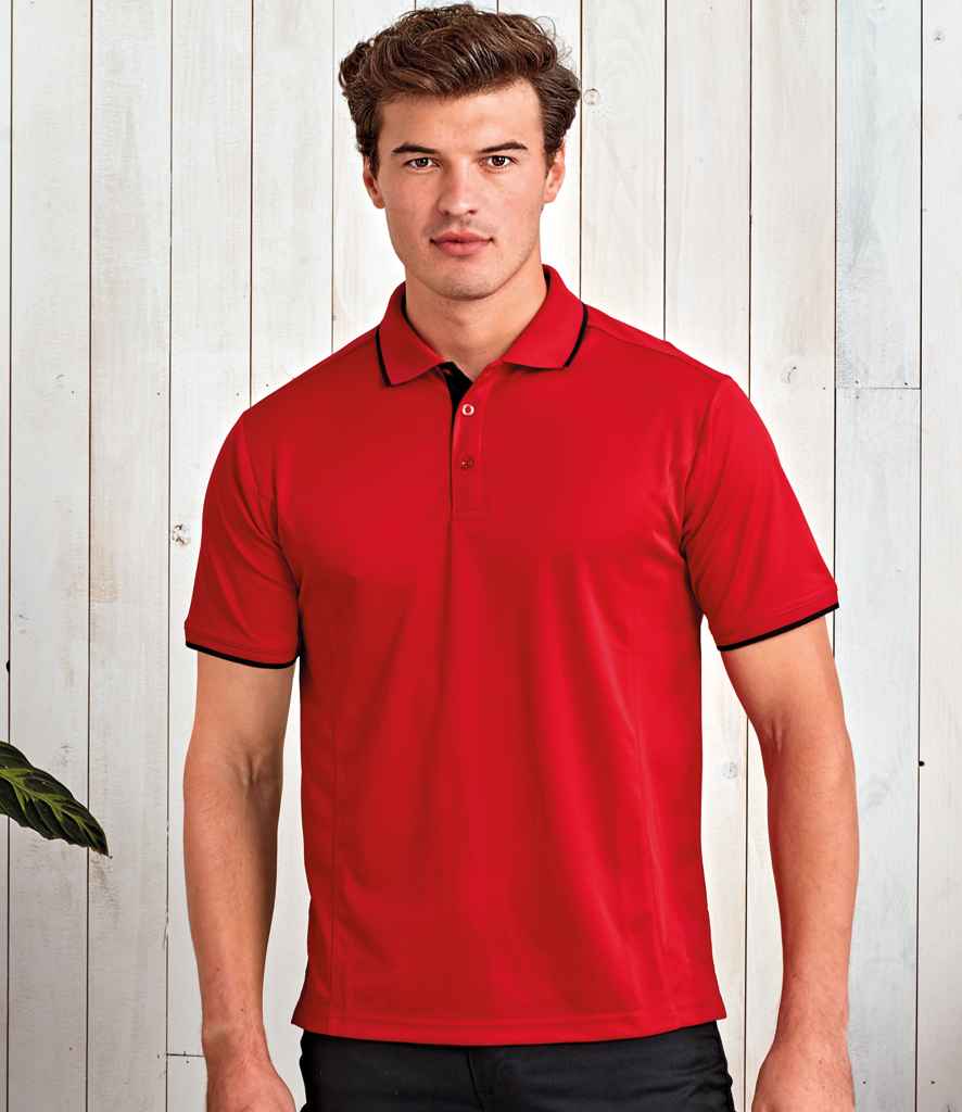 Premier Contrast Coolchecker Pique Polo Shirt