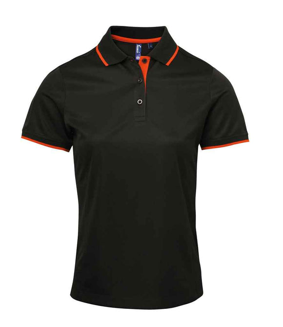 Premier Ladies Contrast Coolchecker Pique Polo Shirt