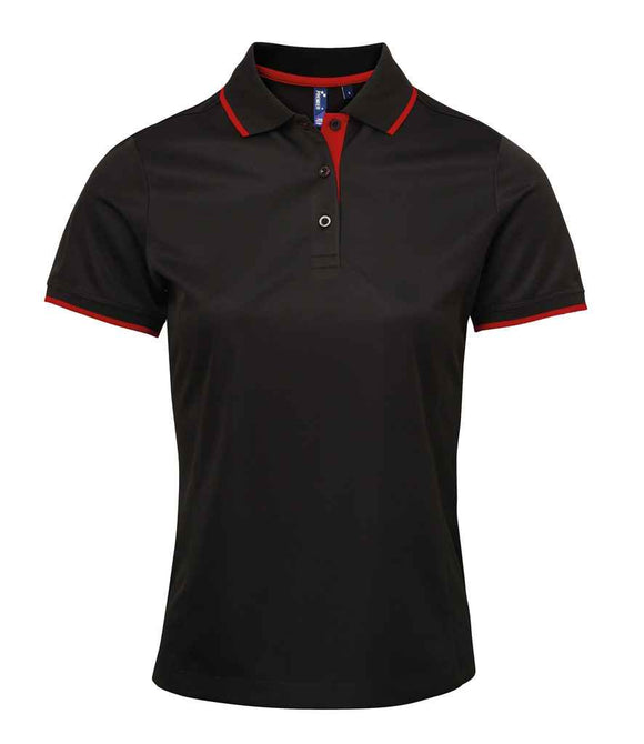 Premier Ladies Contrast Coolchecker Pique Polo Shirt