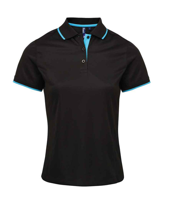 Premier Ladies Contrast Coolchecker Pique Polo Shirt