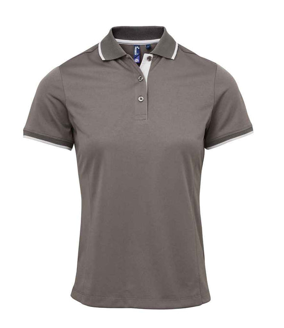 Premier Ladies Contrast Coolchecker Pique Polo Shirt