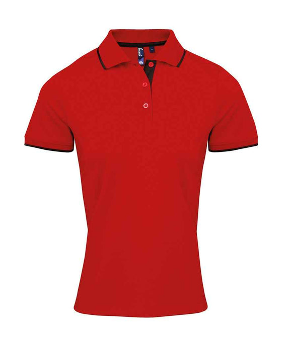 Premier Ladies Contrast Coolchecker Pique Polo Shirt