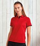 Premier Ladies Contrast Coolchecker Pique Polo Shirt-21