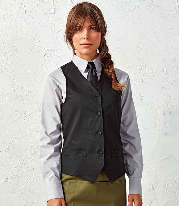 Premier Ladies Hospitality Waistcoat | Black