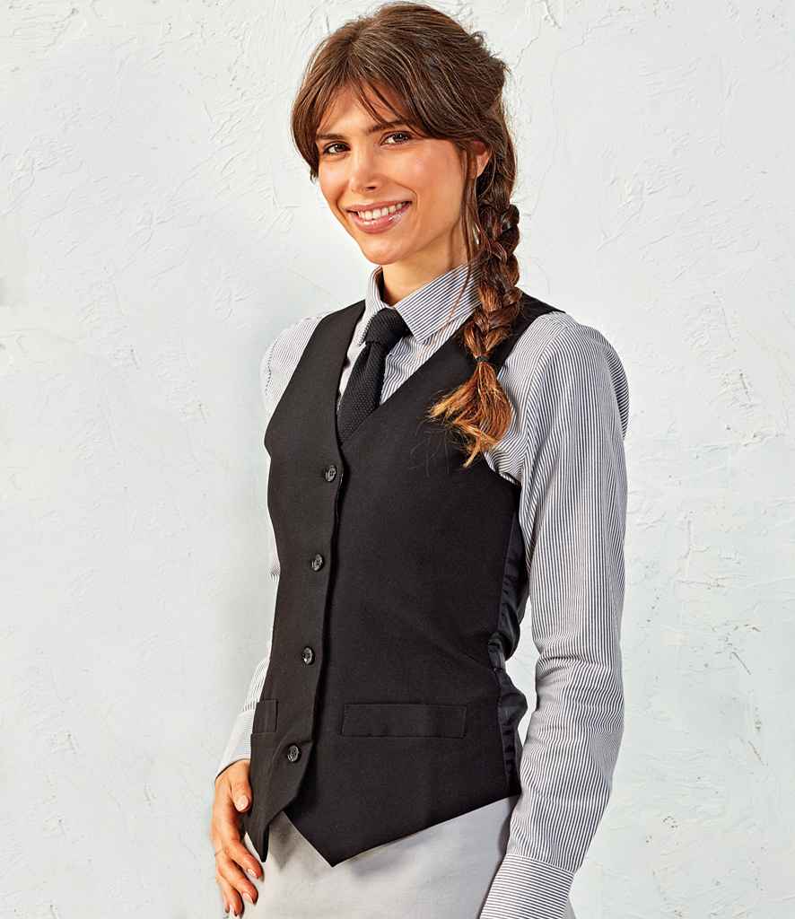 Premier Ladies Lined Waistcoat | Black