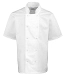 Premier Unisex Short Sleeve Stud Front Chef's Jacket-4