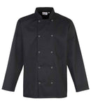 Premier Unisex Long Sleeve Stud Front Chef's Jacket-1