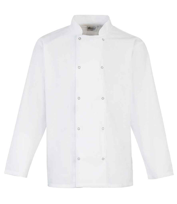 Premier Unisex Long Sleeve Stud Front Chef's Jacket