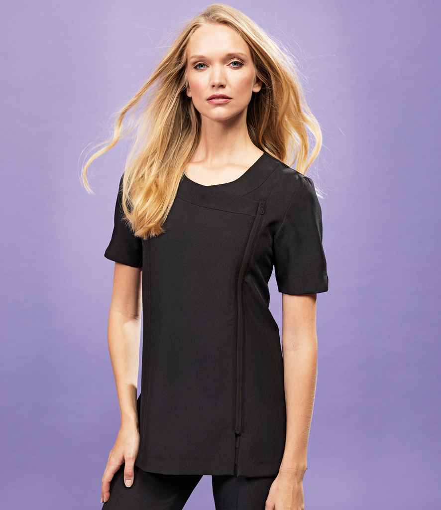 Premier Ladies Camellia Short Sleeve Tunic | Black