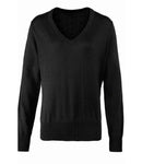 Premier Ladies Knitted Cotton Acrylic V Neck Sweater-1