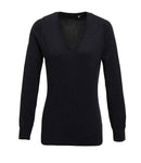Premier Ladies Knitted Cotton Acrylic V Neck Sweater-5