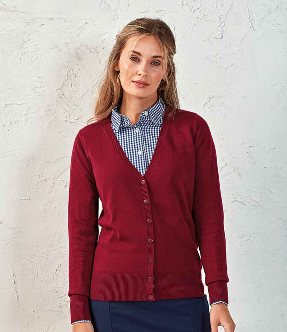 Premier Ladies Cotton Acrylic V Neck Cardigan