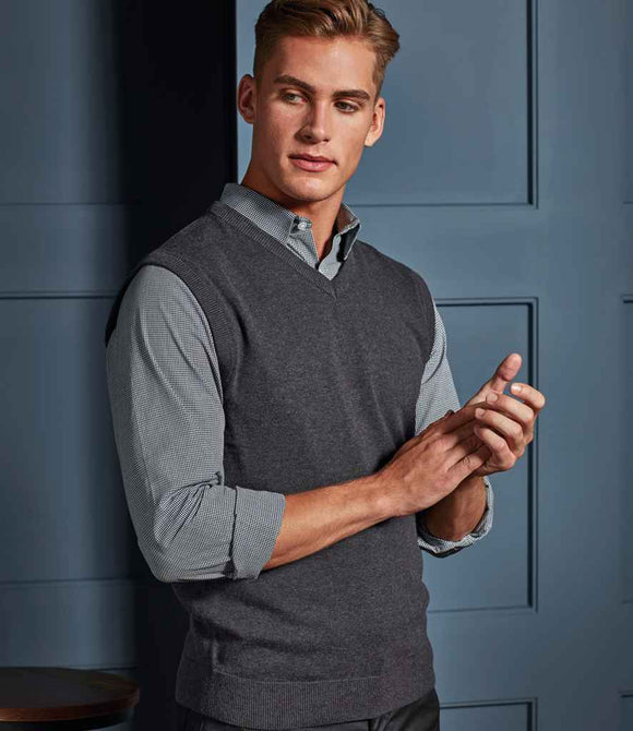 Premier Sleeveless Cotton Acrylic V Neck Sweater