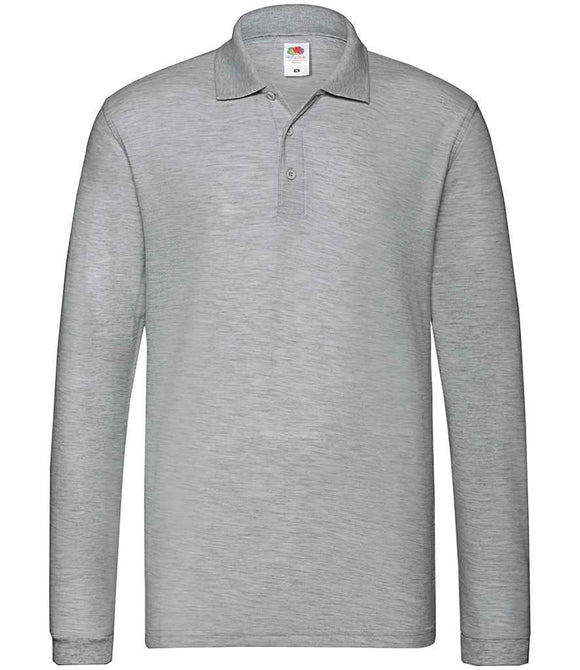 Fruit of the Loom Premium Long Sleeve Cotton Pique Polo Shirt