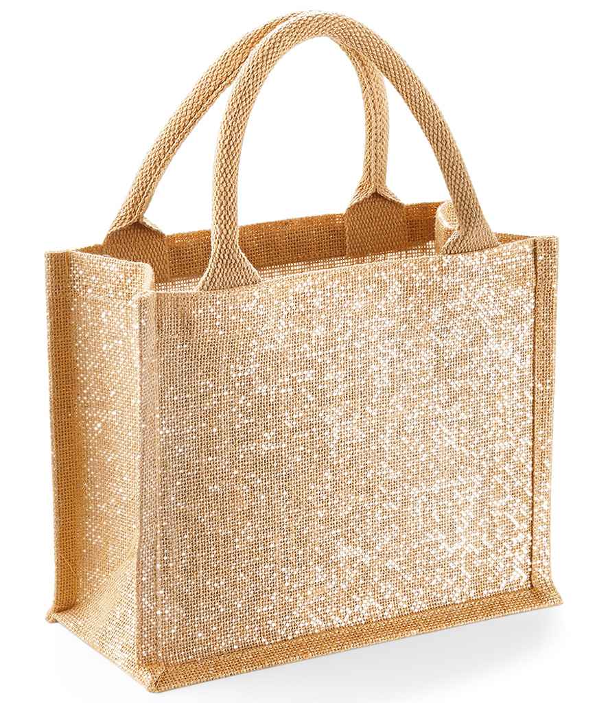Westford Mill Shimmer Jute Mini Gift Bag | Natural Gold
